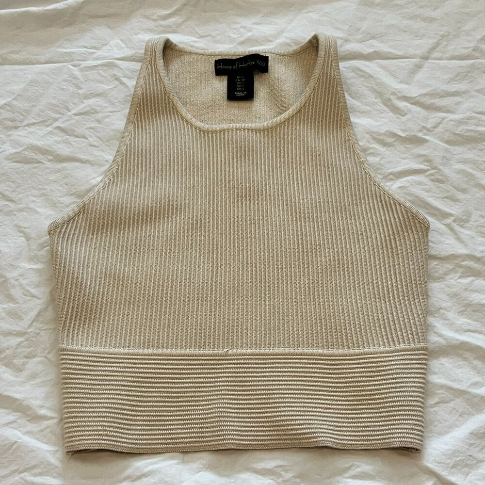 House of Harlow Ribbed Cropped Tank (Size S)